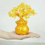 AngelSeer Natural Citrine Money Tree Gemstone Ornament - Feng Shui for Prosperity