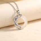 Natural White Jade Koi Lucky Necklace