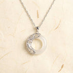 Natural White Jade Koi Lucky Necklace