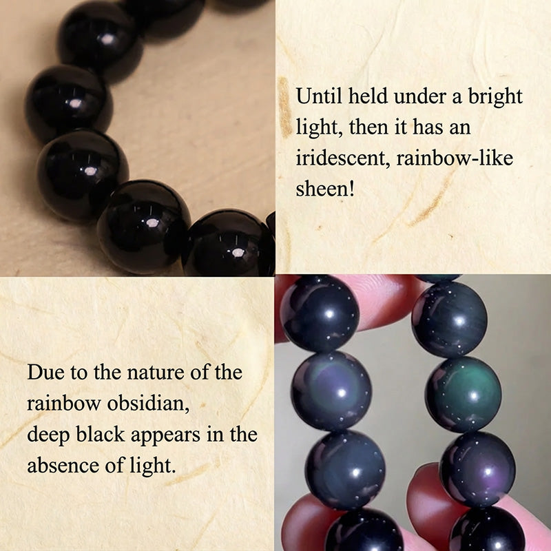 Natural Rainbow Obsidian Positive Transformation Bracelet