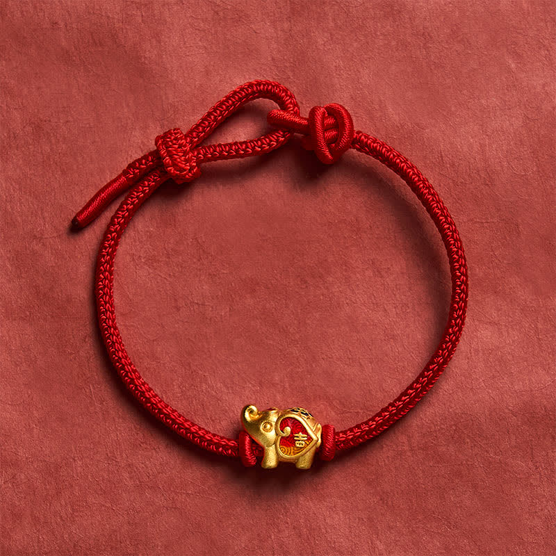 AngelSeer Handmade Red String Elephant Love Heart Protection Braided Adjustable Bracelet