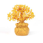 AngelSeer Natural Citrine Money Tree Gemstone Ornament - Feng Shui for Prosperity