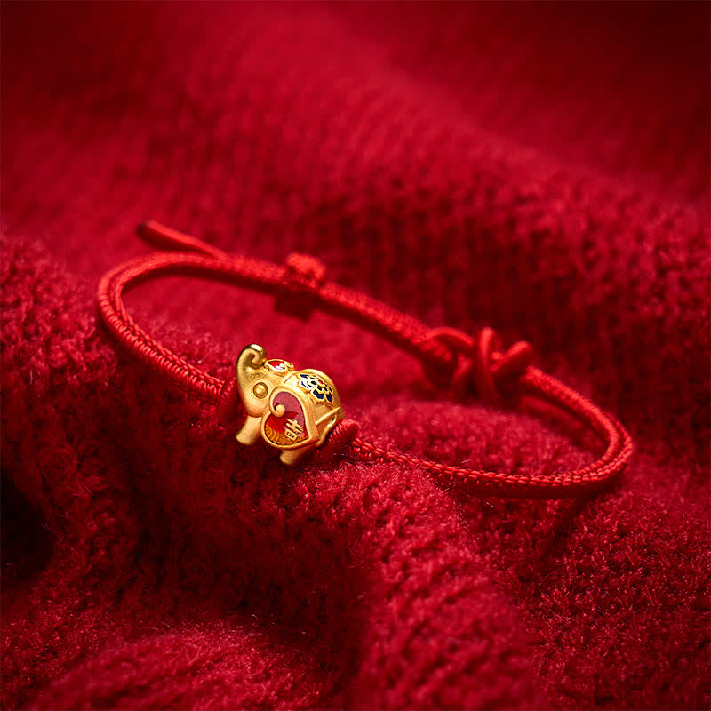 AngelSeer Handmade Red String Elephant Love Heart Protection Braided Adjustable Bracelet