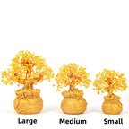 AngelSeer Natural Citrine Money Tree Gemstone Ornament - Feng Shui for Prosperity